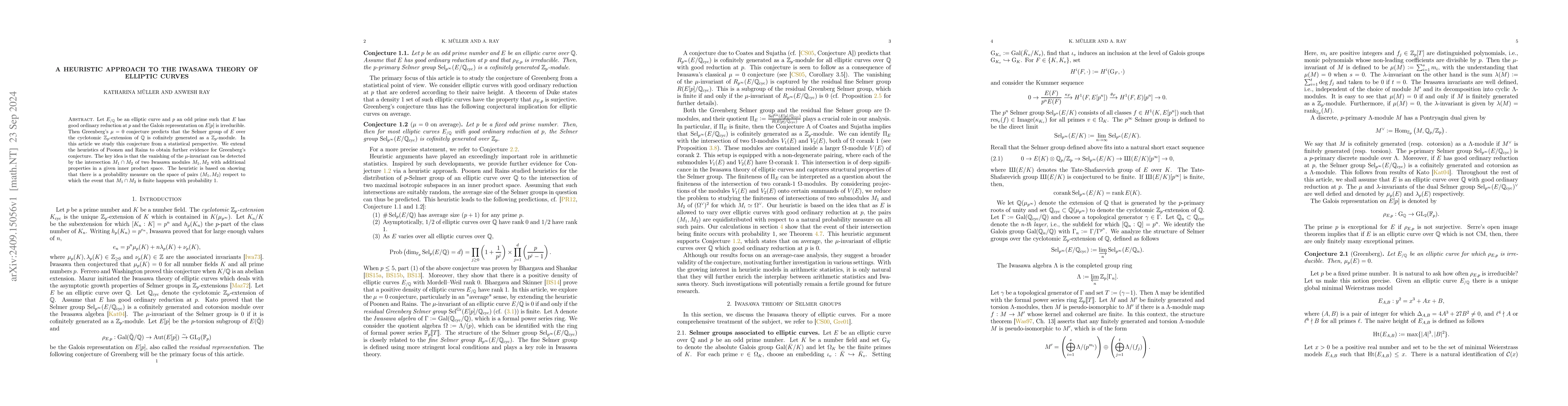 Thumbnail for A Heuristic approach to the Iwasawa theory of elliptic curves