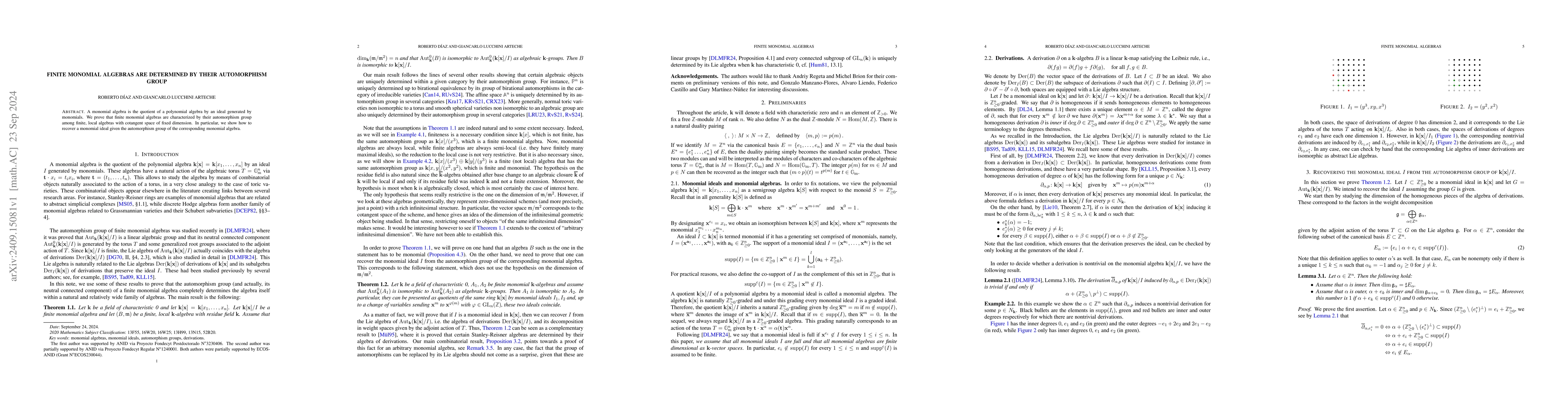 Thumbnail for Finite monomial algebras are determined by their automorphism group