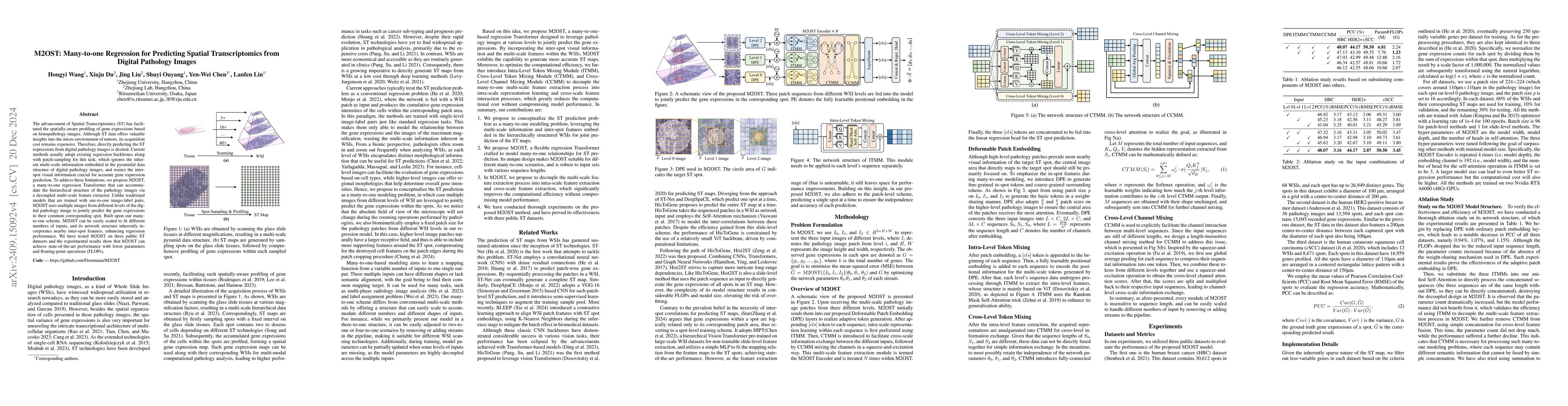 Thumbnail for M2OST: Many-to-one Regression for Predicting Spatial Transcriptomics
  from Digital Pathology Images