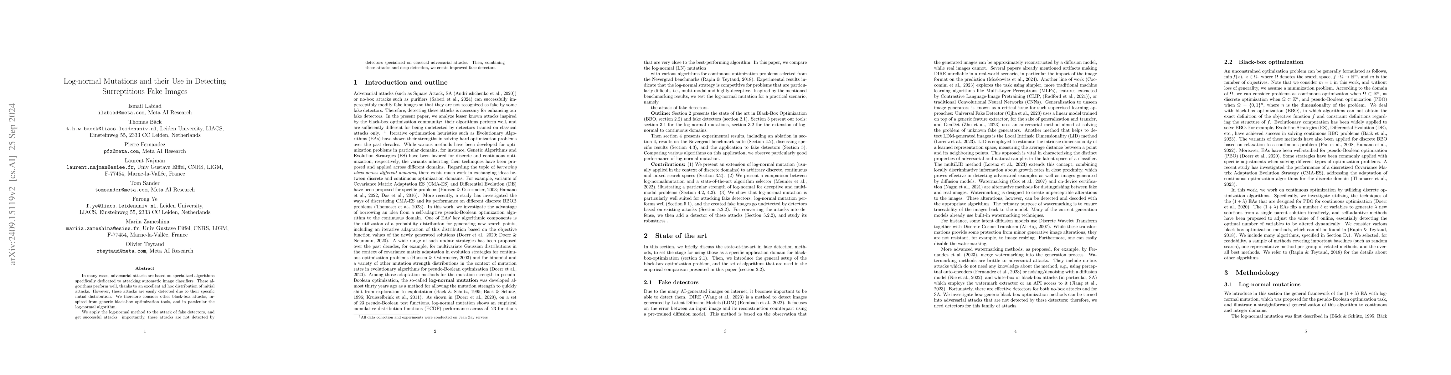 Thumbnail for Log-normal Mutations and their Use in Detecting Surreptitious Fake
  Images
