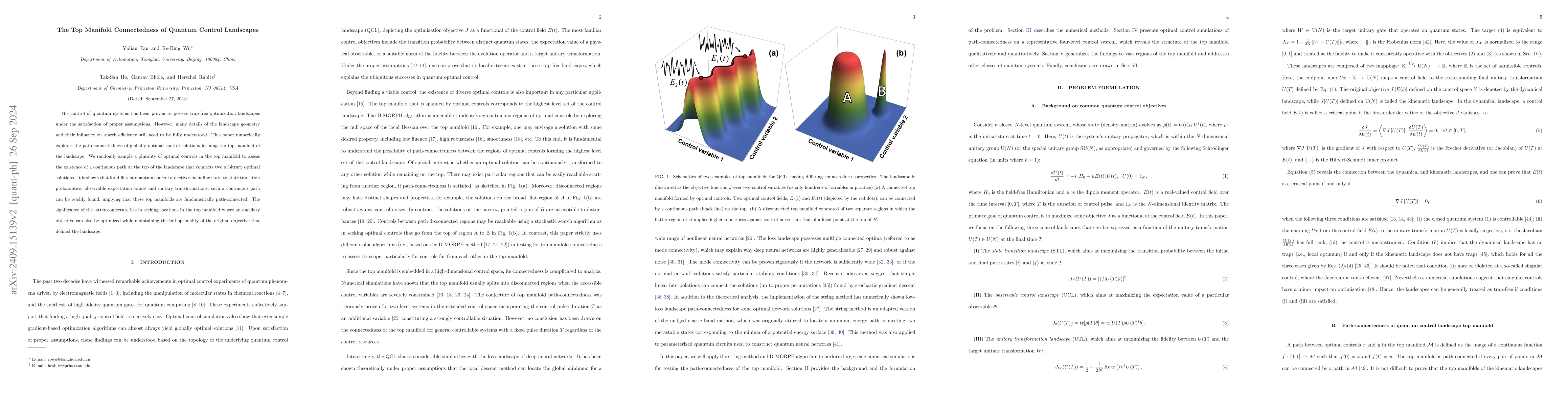 Thumbnail for The Top Manifold Connectedness of Quantum Control Landscapes