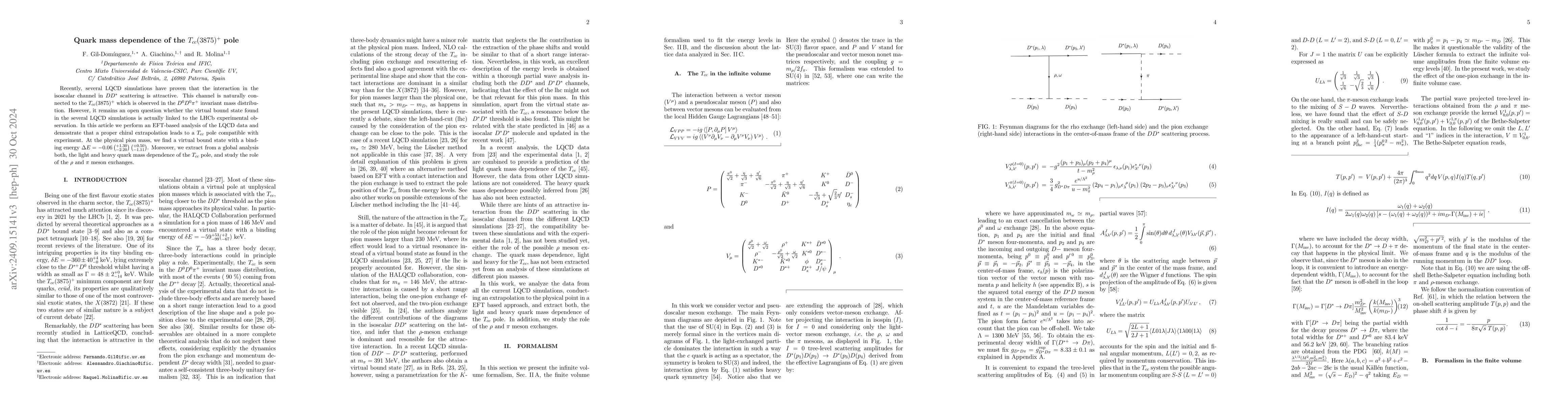 Thumbnail for Quark mass dependence of the $T_{cc}(3875)^+$ pole