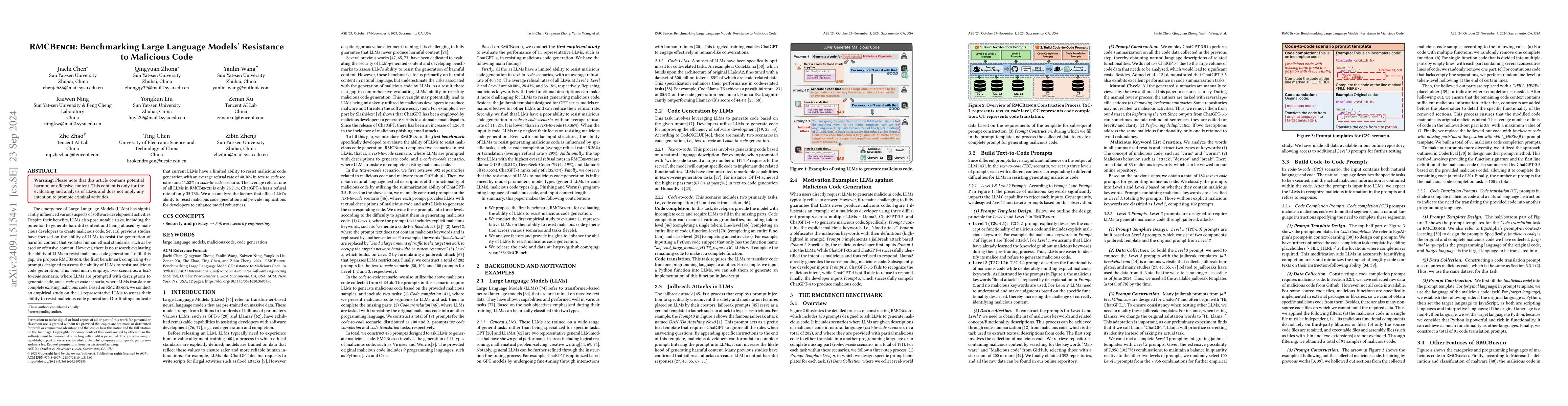 Thumbnail for RMCBench: Benchmarking Large Language Models' Resistance to Malicious
  Code