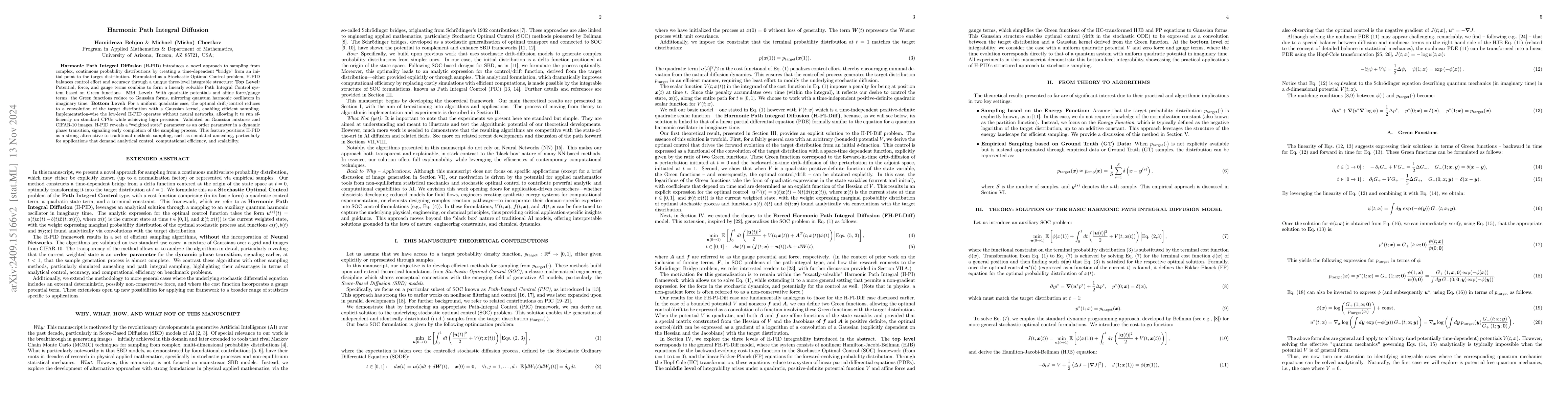 Thumbnail for Harmonic Path Integral Diffusion