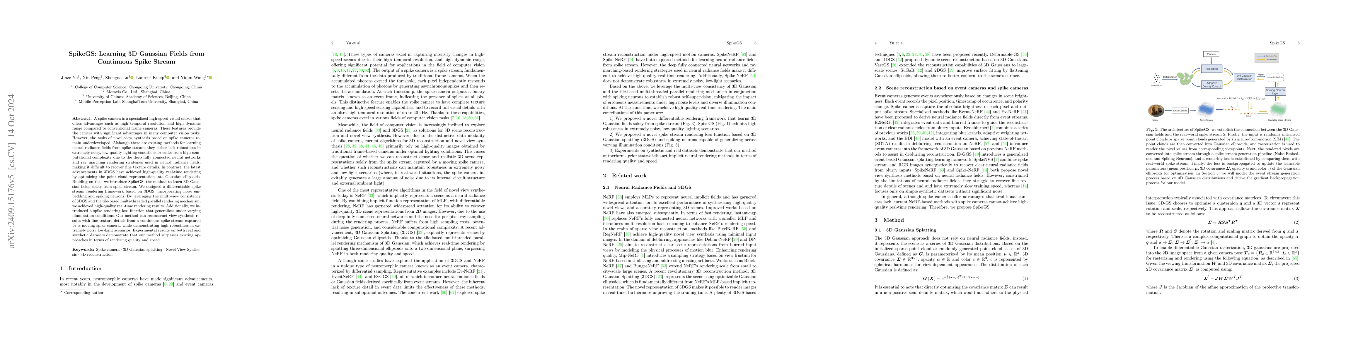 Thumbnail for SpikeGS: Learning 3D Gaussian Fields from Continuous Spike Stream
