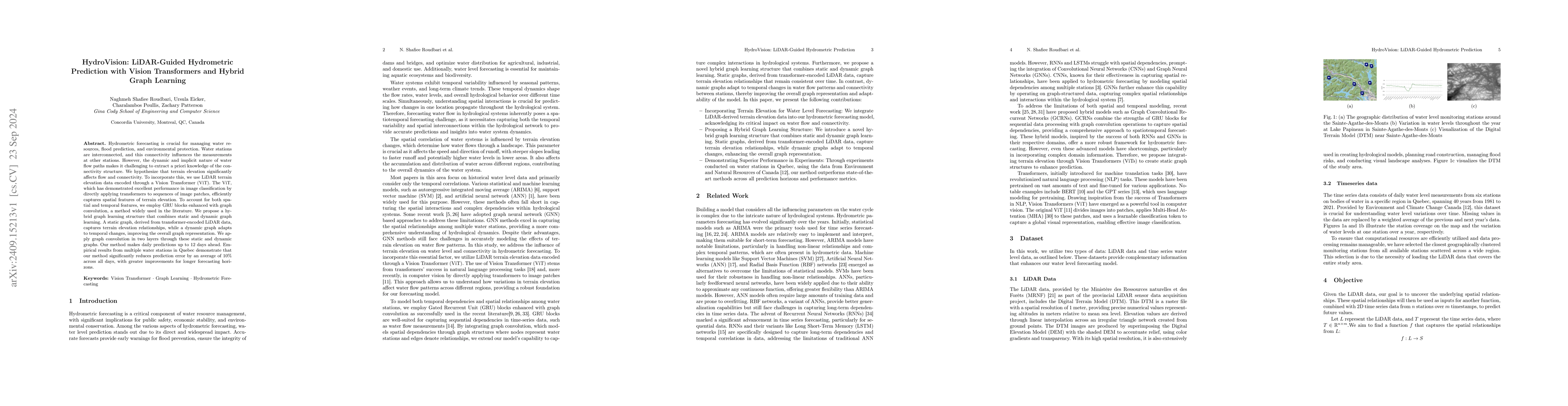 Thumbnail for HydroVision: LiDAR-Guided Hydrometric Prediction with Vision
  Transformers and Hybrid Graph Learning