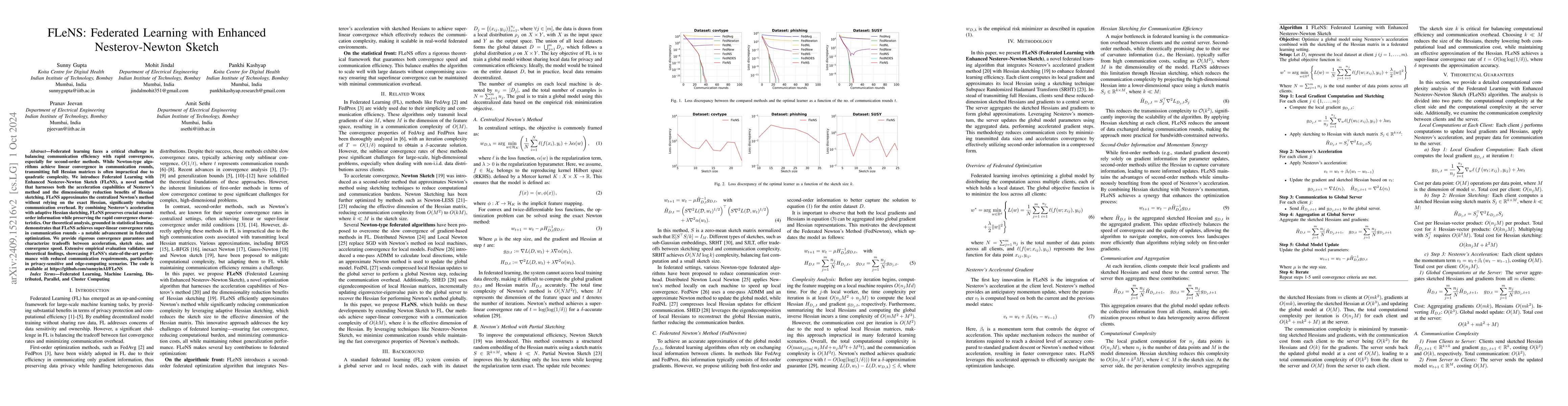 Thumbnail for FLeNS: Federated Learning with Enhanced Nesterov-Newton Sketch
