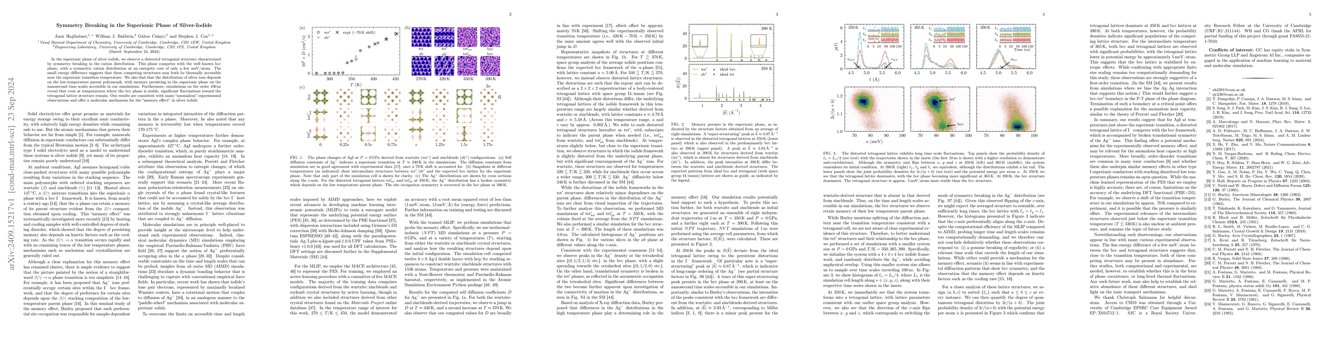 Thumbnail for Symmetry Breaking in the Superionic Phase of Silver-Iodide