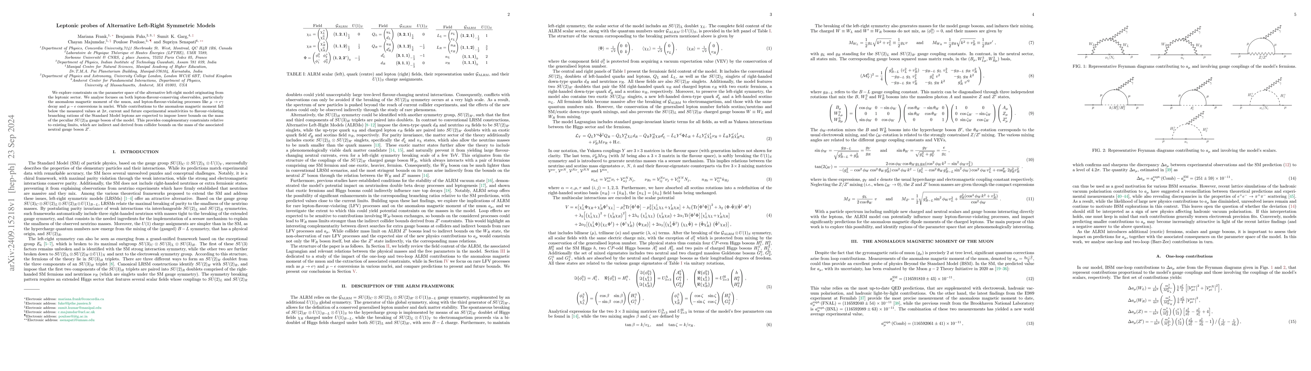 Thumbnail for Leptonic probes of Alternative Left-Right Symmetric Models