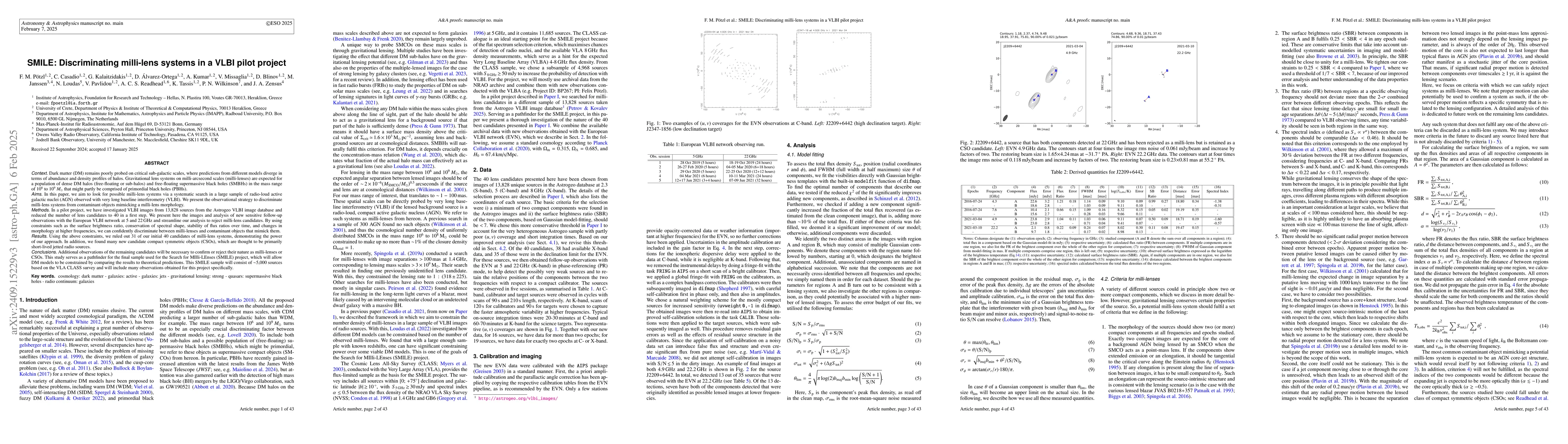 Thumbnail for SMILE: Discriminating milli-lens systems in a pilot project