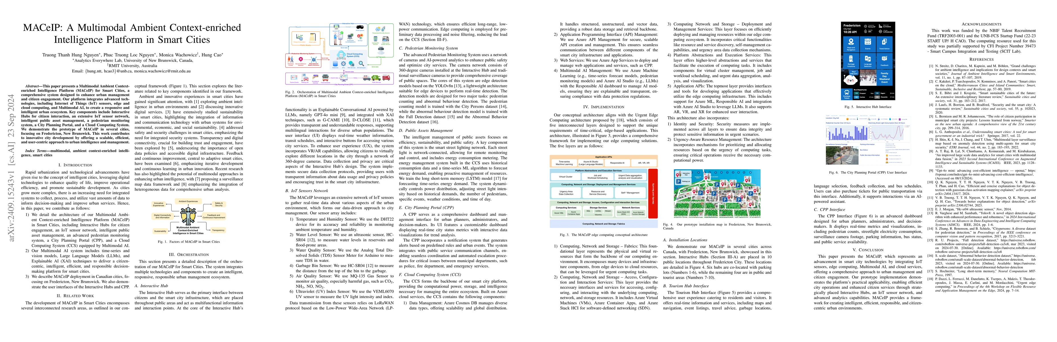 Thumbnail for MACeIP: A Multimodal Ambient Context-enriched Intelligence Platform in
  Smart Cities
