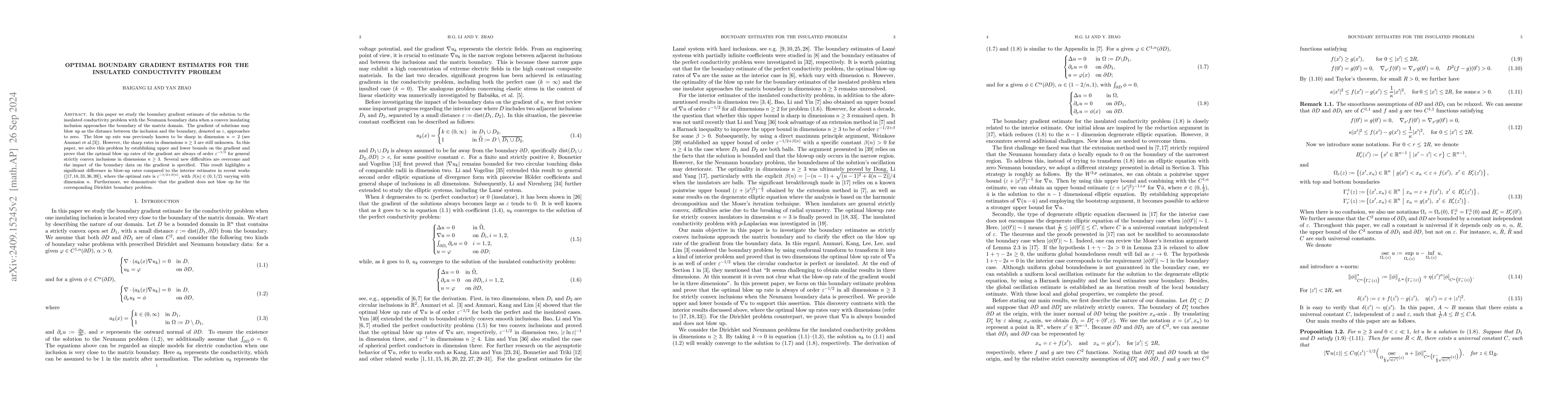 Thumbnail for Optimal boundary gradient estimates for the insulated conductivity
  problem