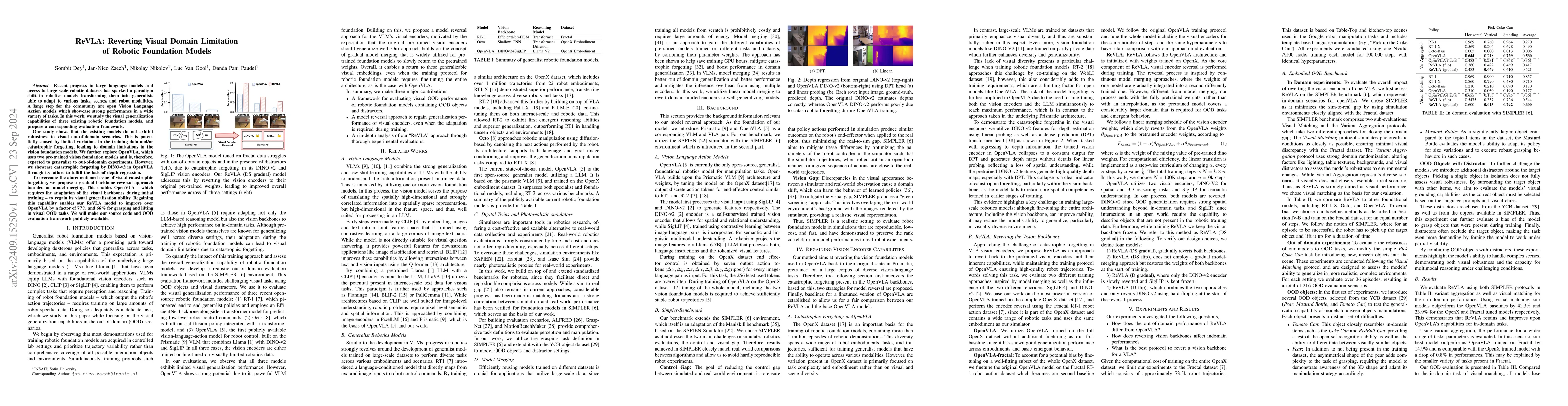 Thumbnail for ReVLA: Reverting Visual Domain Limitation of Robotic Foundation Models