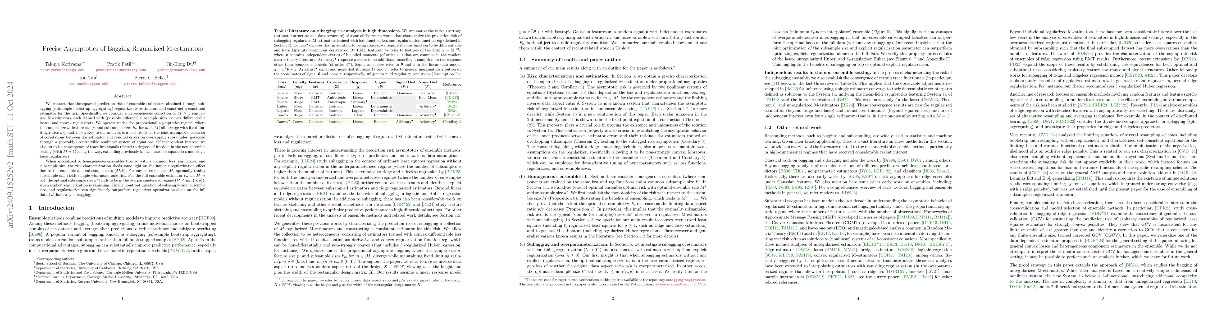 Thumbnail for Precise Asymptotics of Bagging Regularized M-estimators