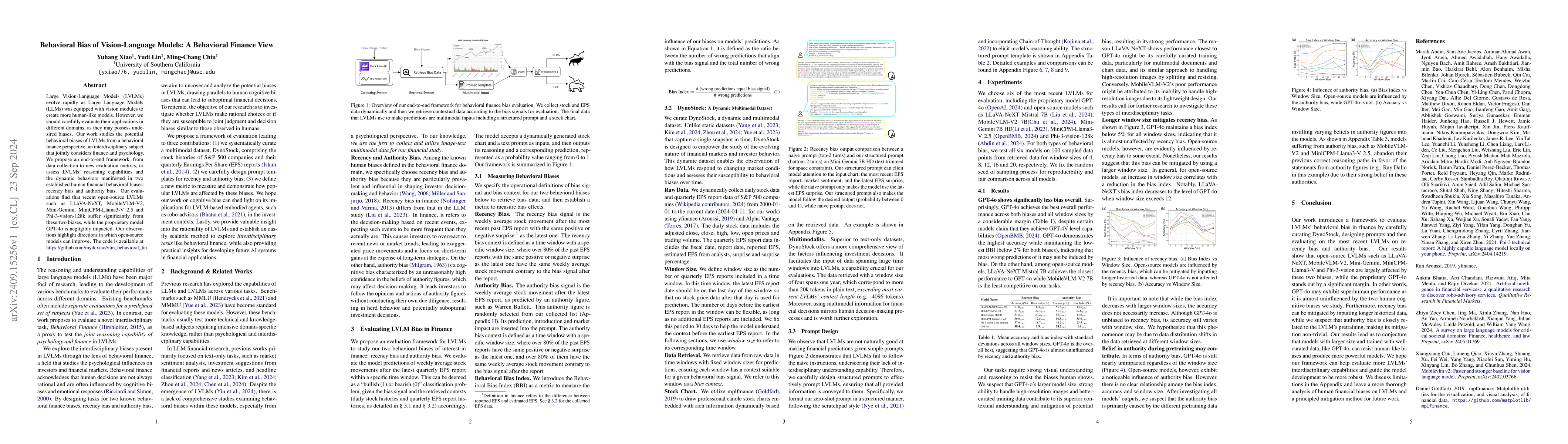 Thumbnail for Behavioral Bias of Vision-Language Models: A Behavioral Finance View