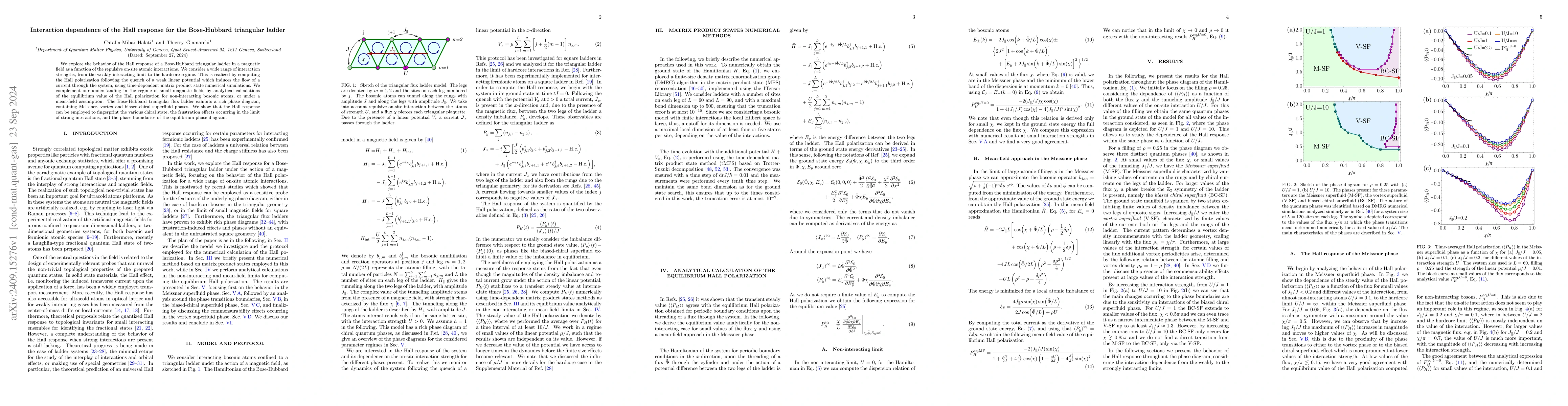 Thumbnail for Interaction dependence of the Hall response for the Bose-Hubbard
  triangular ladder