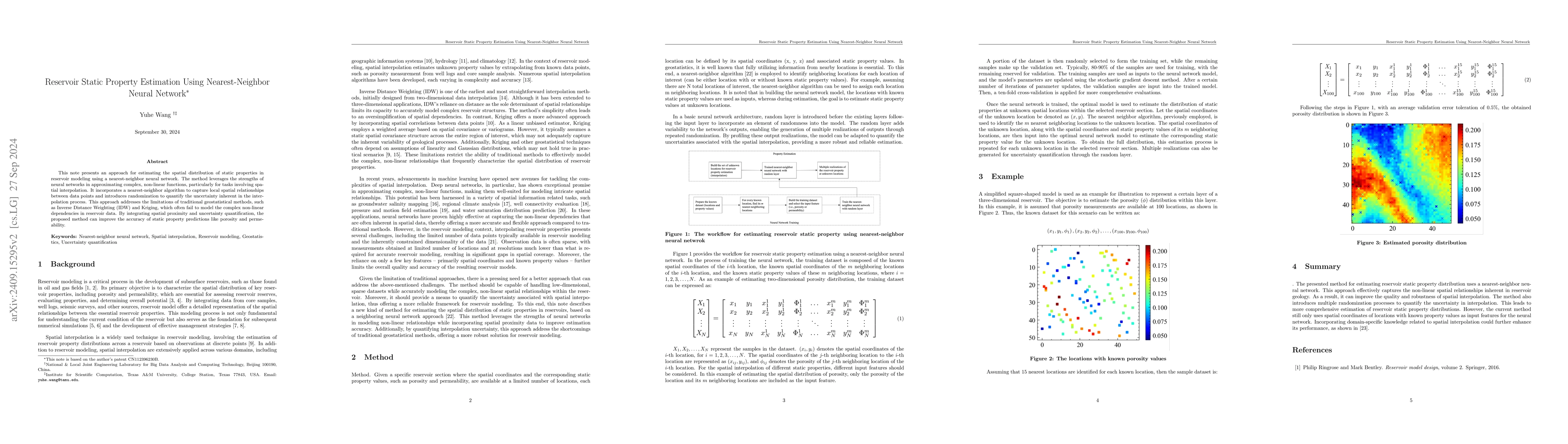 Thumbnail for Reservoir Static Property Estimation Using Nearest-Neighbor Neural
  Network