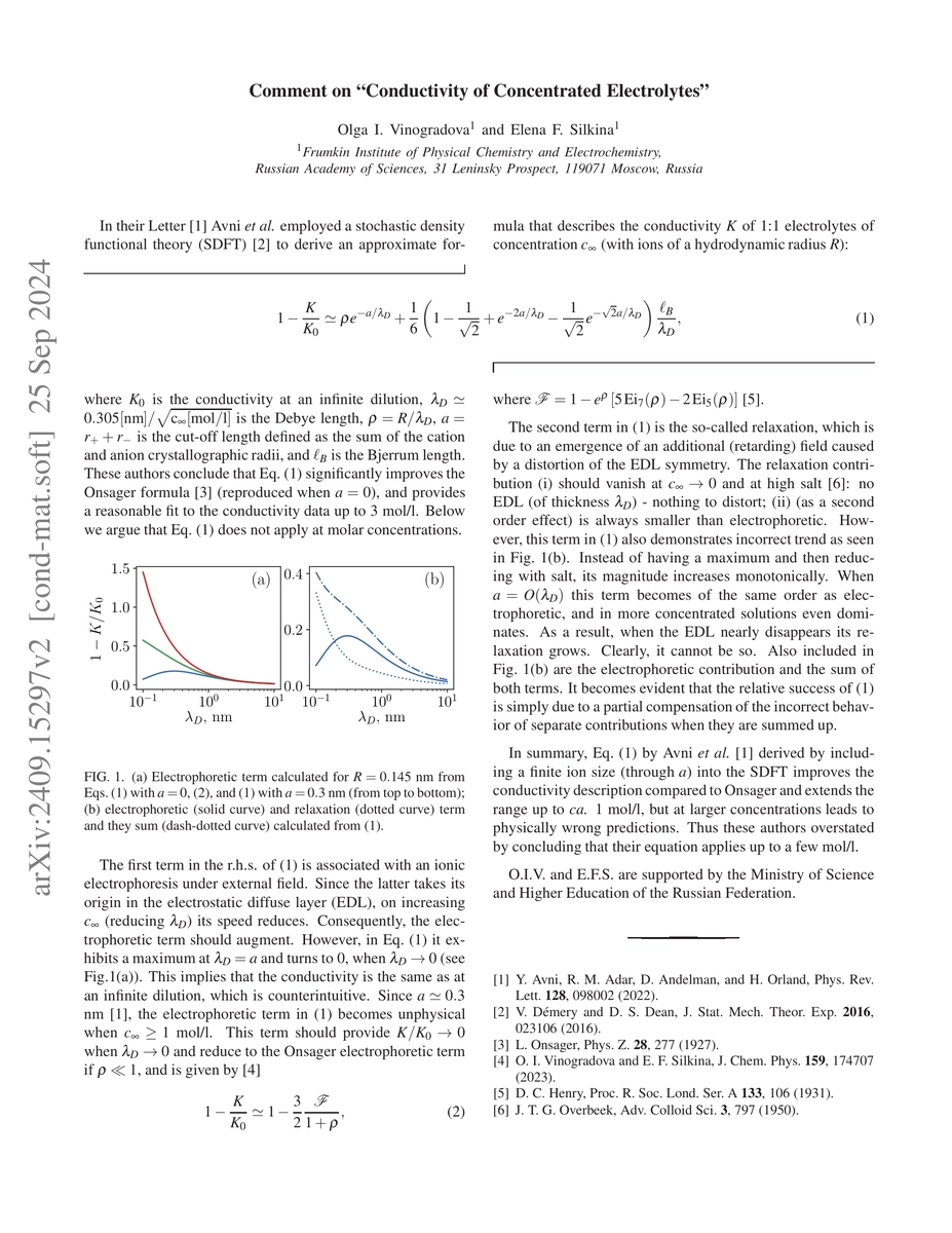 Thumbnail for Comment on "Conductivity of Concentrated Electrolytes"