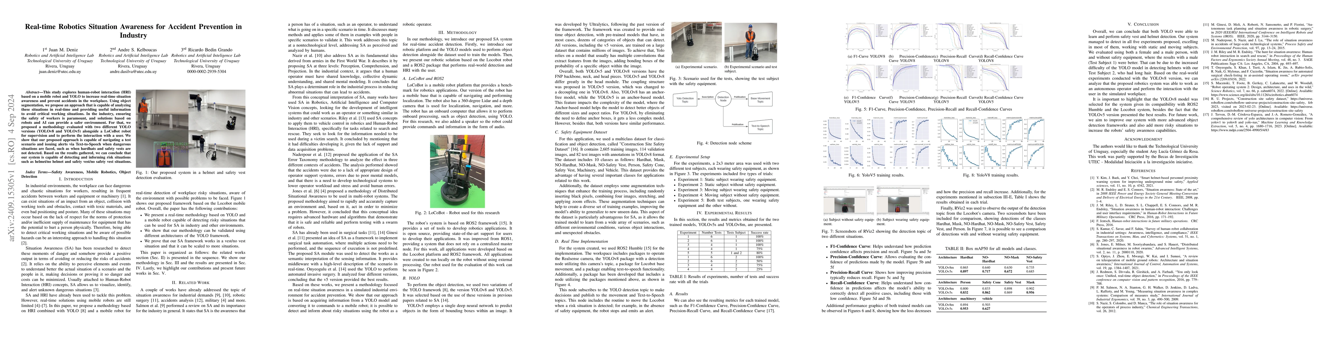 Thumbnail for Real-time Robotics Situation Awareness for Accident Prevention in
  Industry