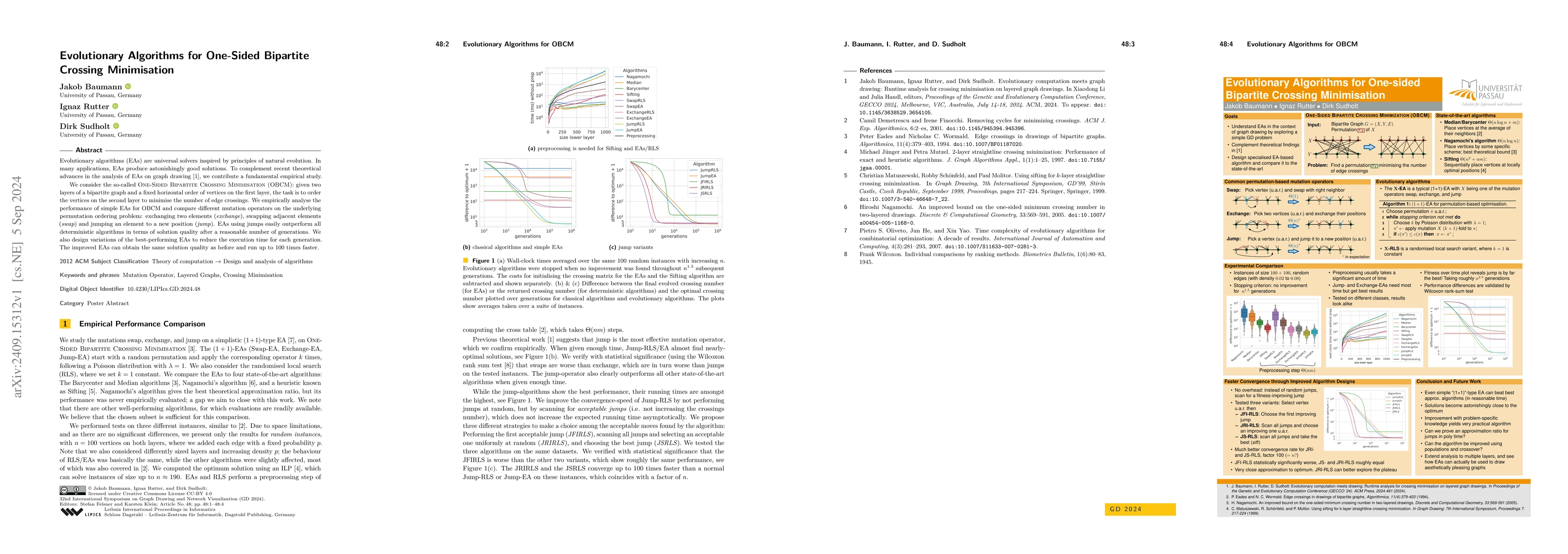 Thumbnail for Evolutionary Algorithms for One-Sided Bipartite Crossing Minimisation