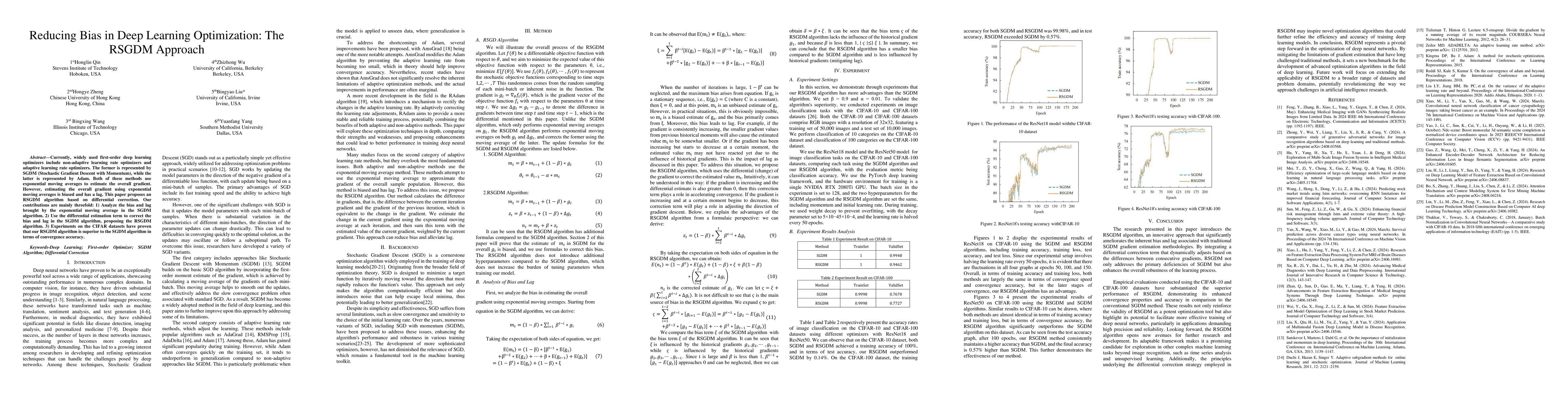 Thumbnail for Reducing Bias in Deep Learning Optimization: The RSGDM Approach