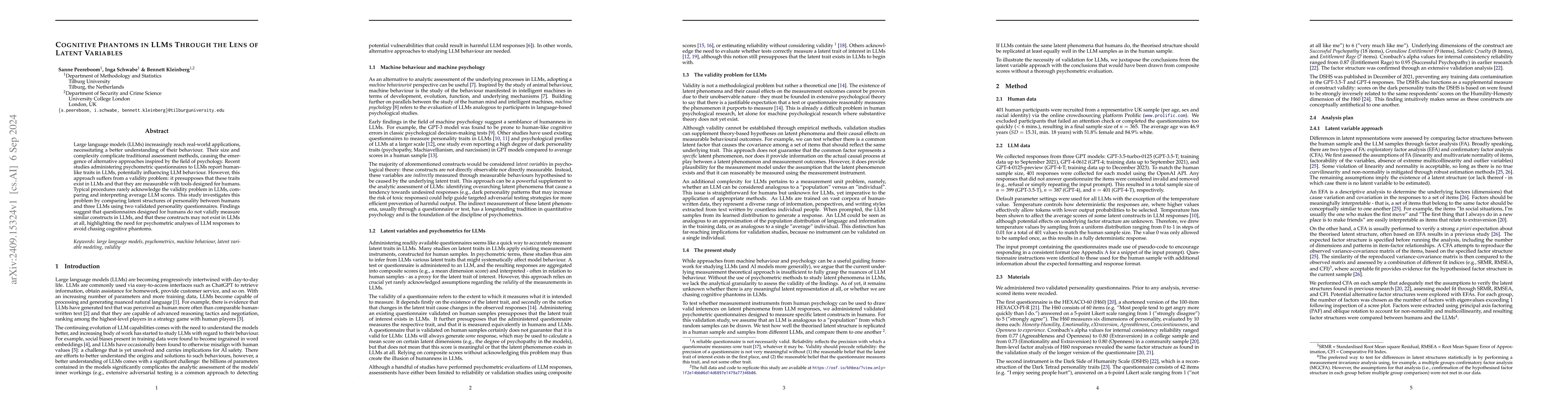 Thumbnail for Cognitive phantoms in LLMs through the lens of latent variables