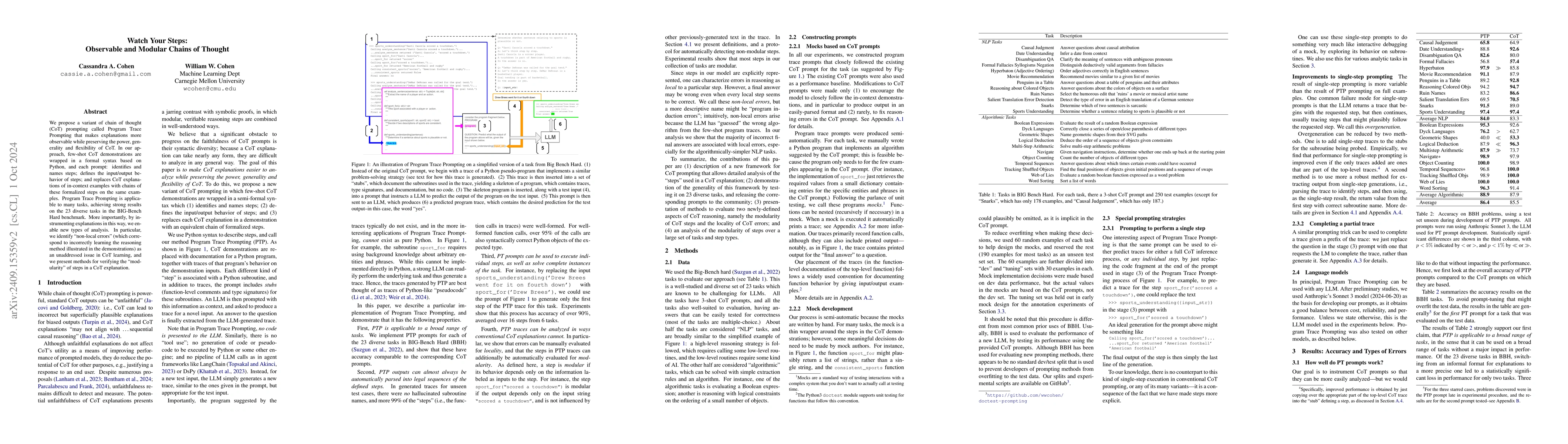 Thumbnail for Watch Your Steps: Observable and Modular Chains of Thought