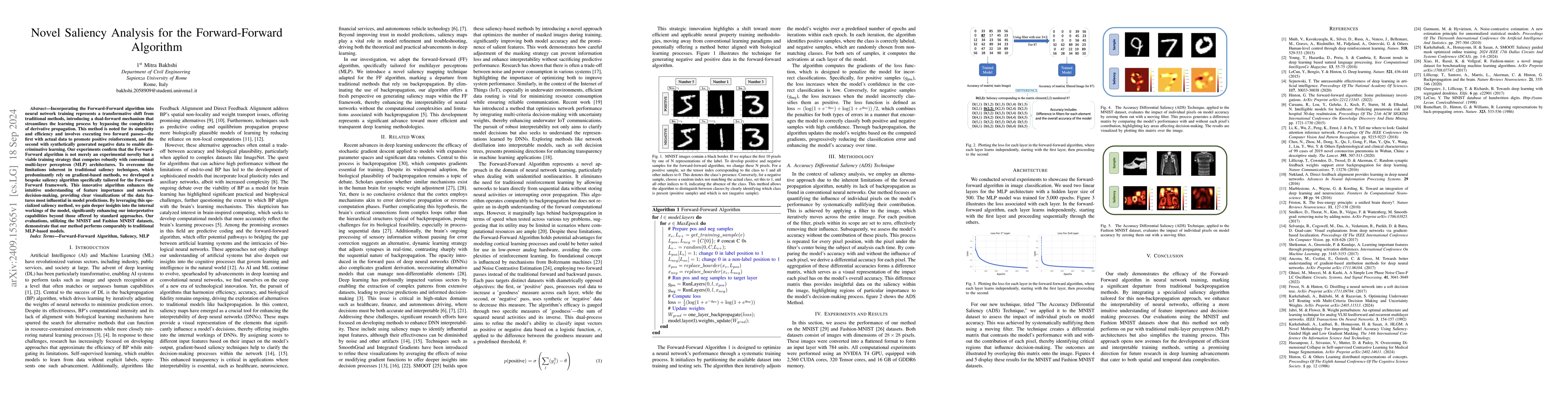 Thumbnail for Novel Saliency Analysis for the Forward Forward Algorithm