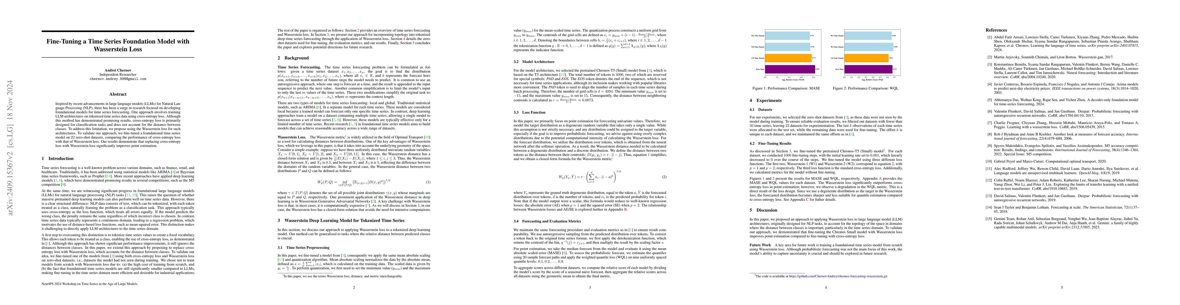 Thumbnail for Fine-Tuning a Time Series Foundation Model with Wasserstein Loss