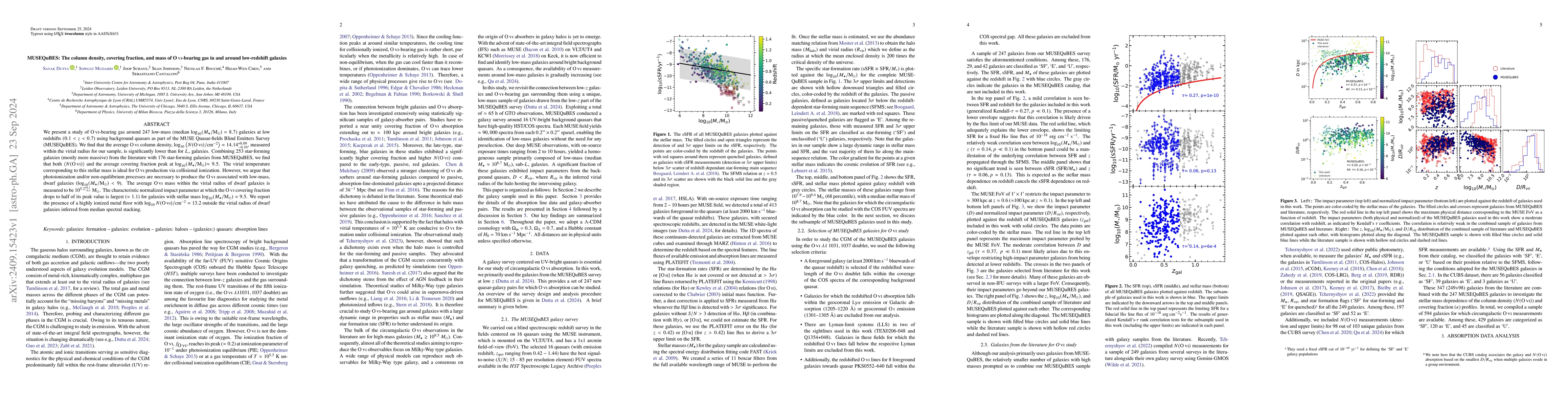 Thumbnail for MUSEQuBES: The column density, covering fraction, and mass of
  OVI-bearing gas in and around low-redshift galaxies
