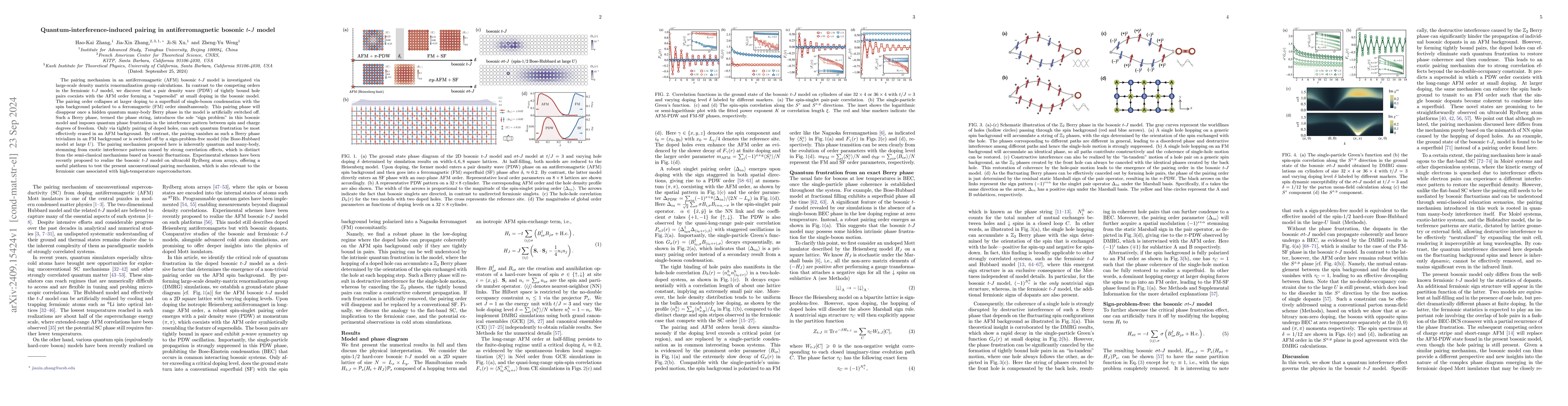 Thumbnail for Quantum-interference-induced pairing in antiferromagnetic bosonic
  $t$-$J$ model