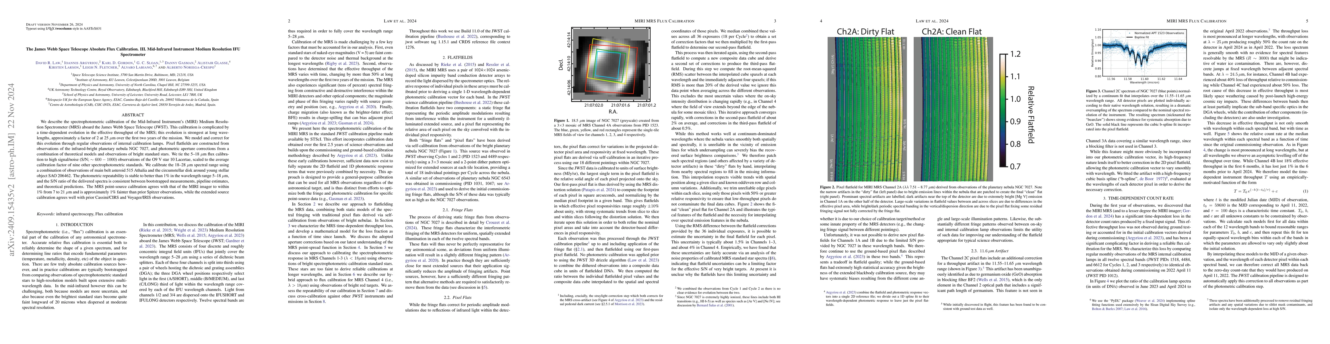 Thumbnail for The James Webb Space Telescope Absolute Flux Calibration. III.
  Mid-Infrared Instrument Medium Resolution IFU Spectrometer
