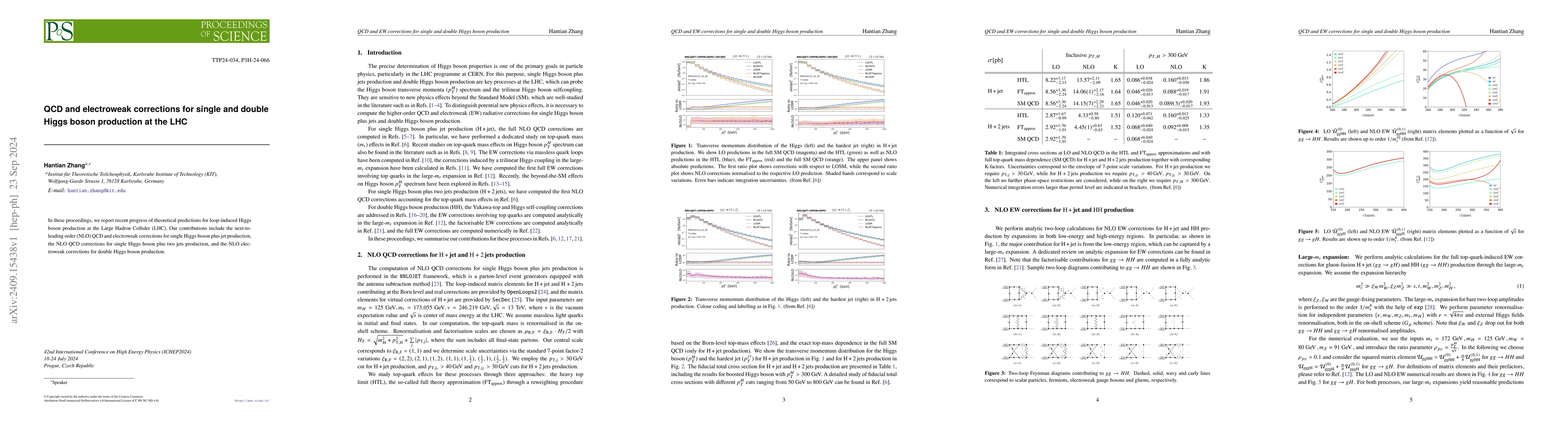 Thumbnail for QCD and electroweak corrections for single and double Higgs boson
  production at the LHC