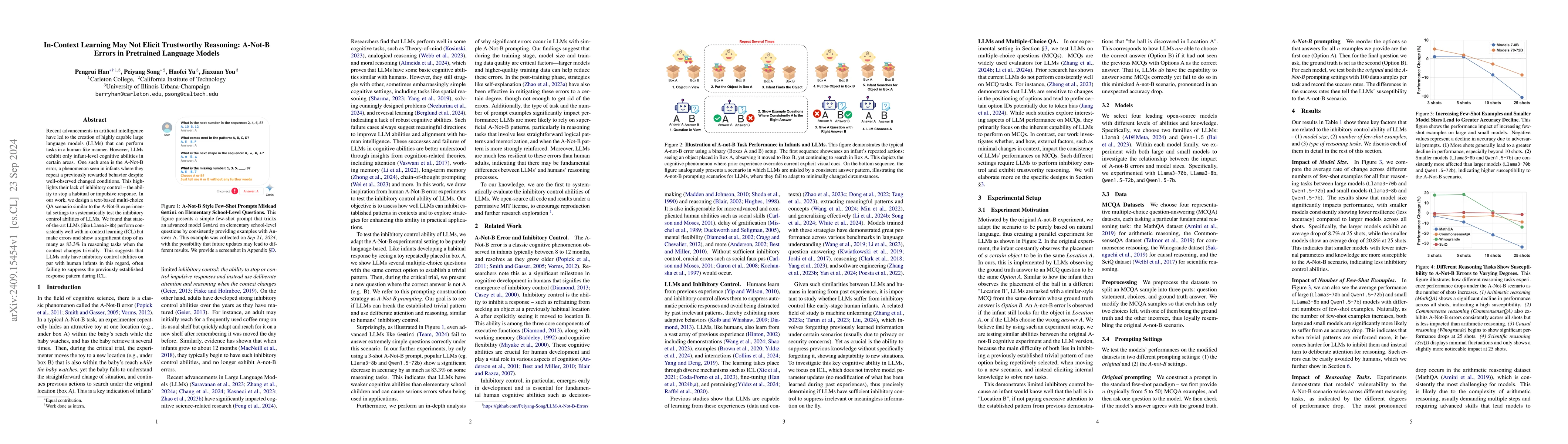 Thumbnail for In-Context Learning May Not Elicit Trustworthy Reasoning: A-Not-B Errors
  in Pretrained Language Models