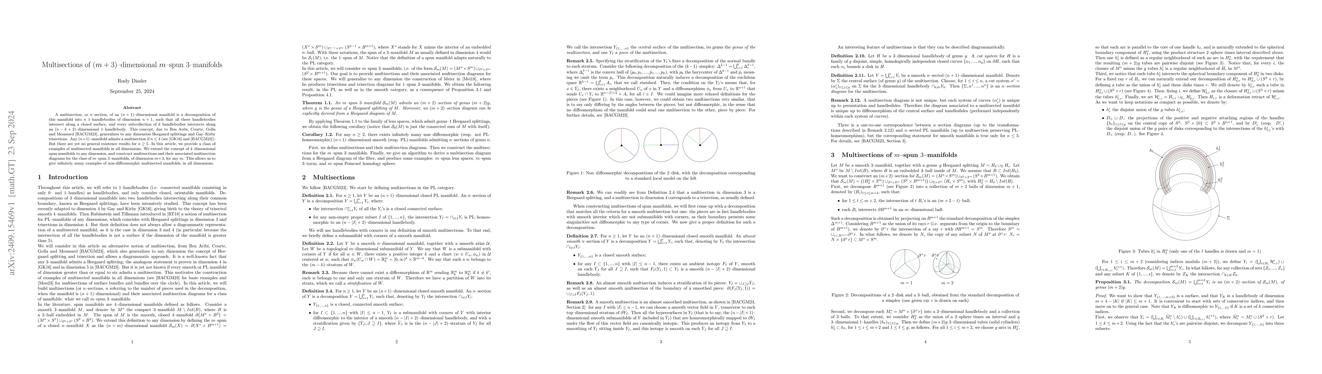 Thumbnail for Multisections of $(m+3)$-dimensional $m$-spun $3$-manifolds
