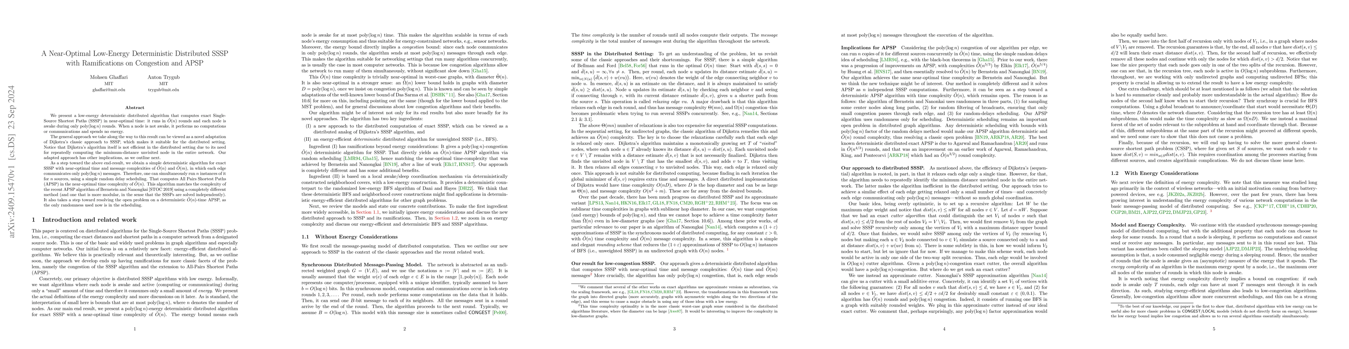Thumbnail for A Near-Optimal Low-Energy Deterministic Distributed SSSP with
  Ramifications on Congestion and APSP