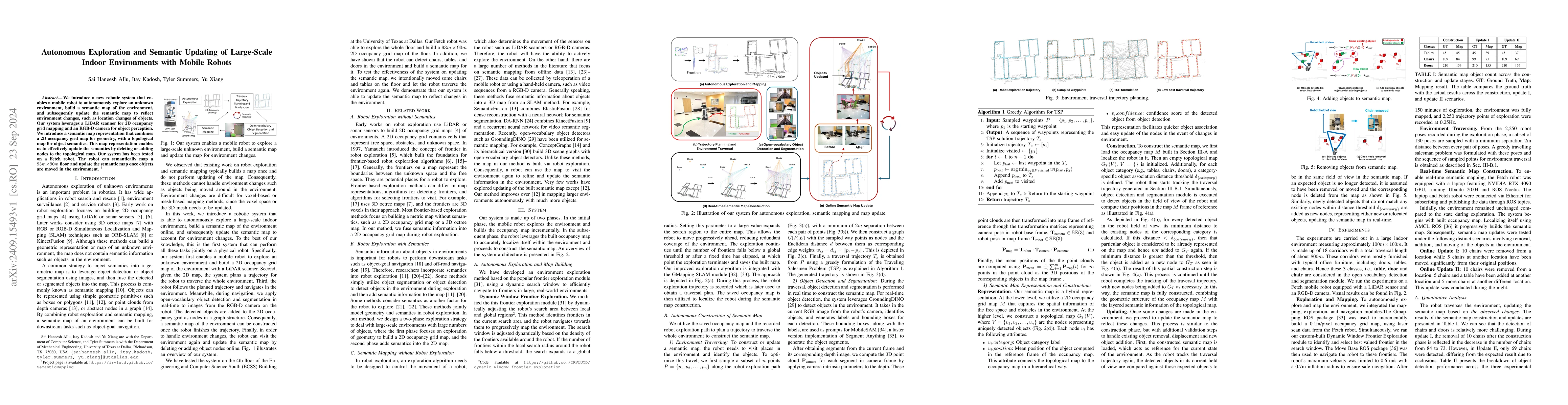 Thumbnail for Autonomous Exploration and Semantic Updating of Large-Scale Indoor
  Environments with Mobile Robots