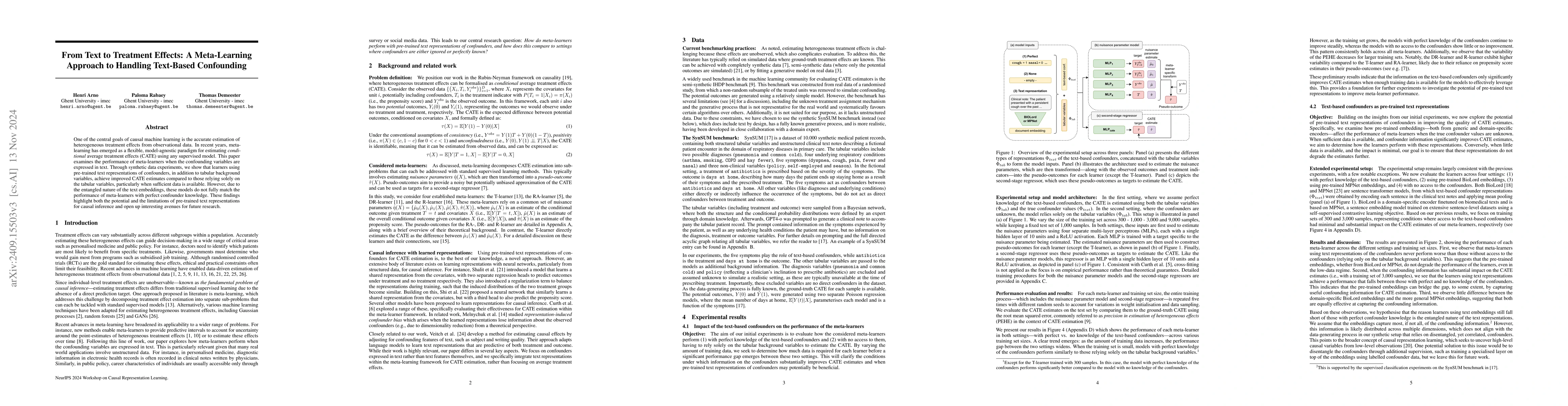Thumbnail for From Text to Treatment Effects: A Meta-Learning Approach to Handling
  Text-Based Confounding