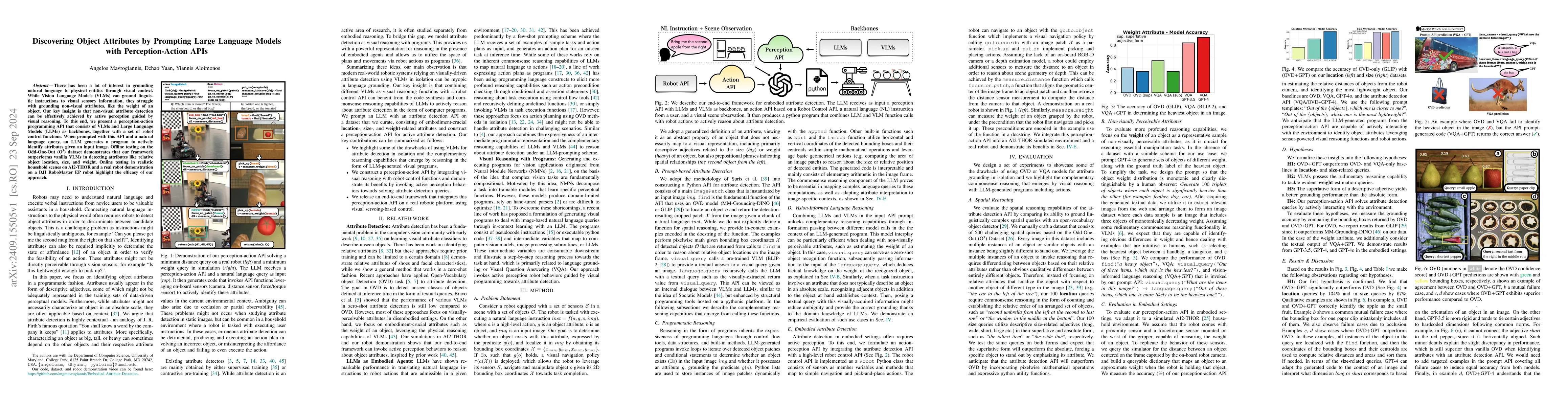 Thumbnail for Discovering Object Attributes by Prompting Large Language Models with
  Perception-Action APIs