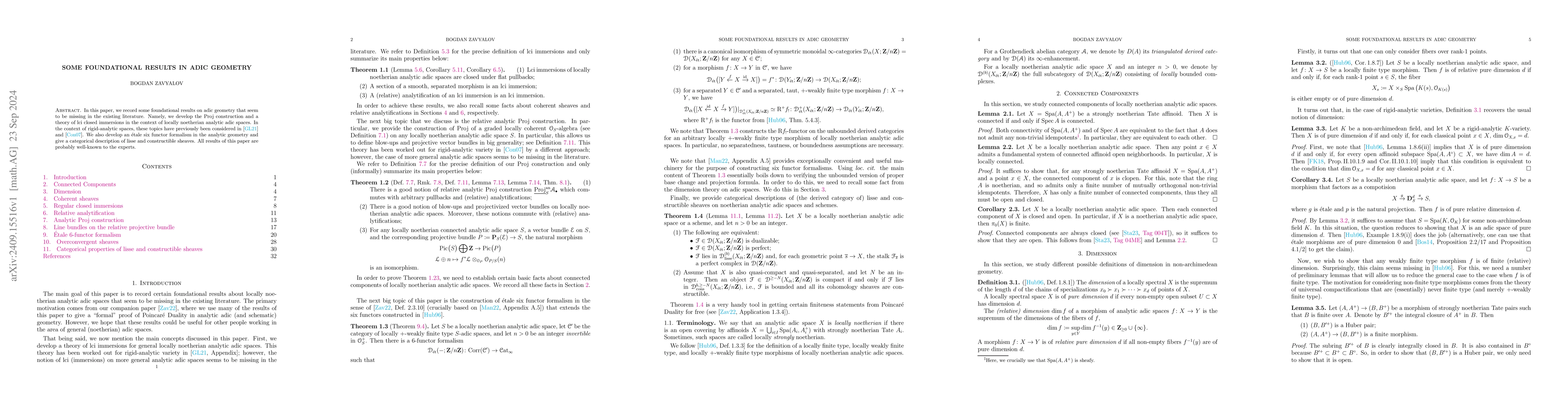 Thumbnail for Some Foundational Results In Adic Geometry