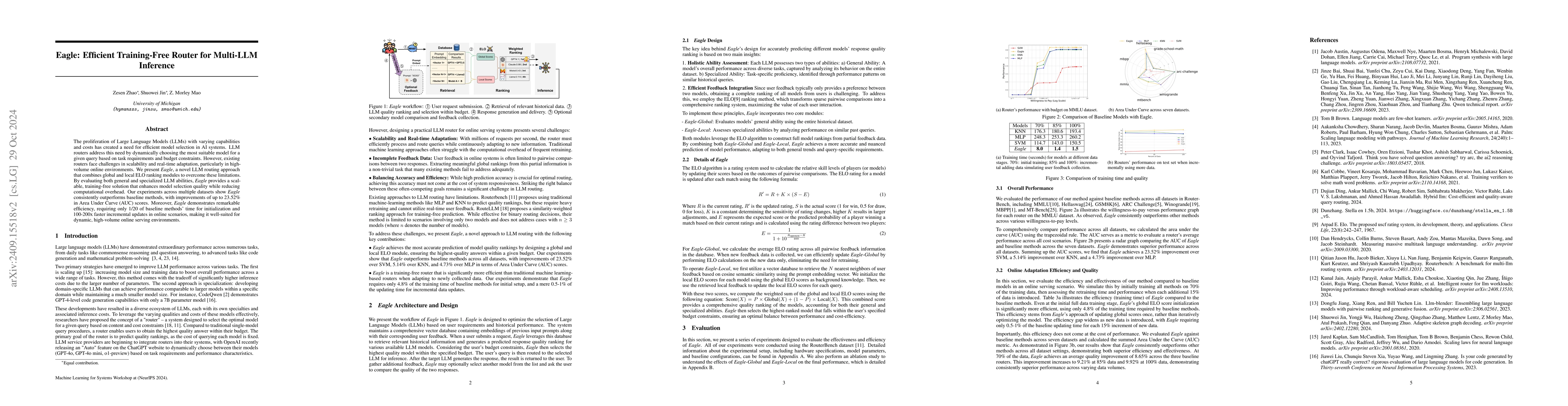 Thumbnail for Eagle: Efficient Training-Free Router for Multi-LLM Inference