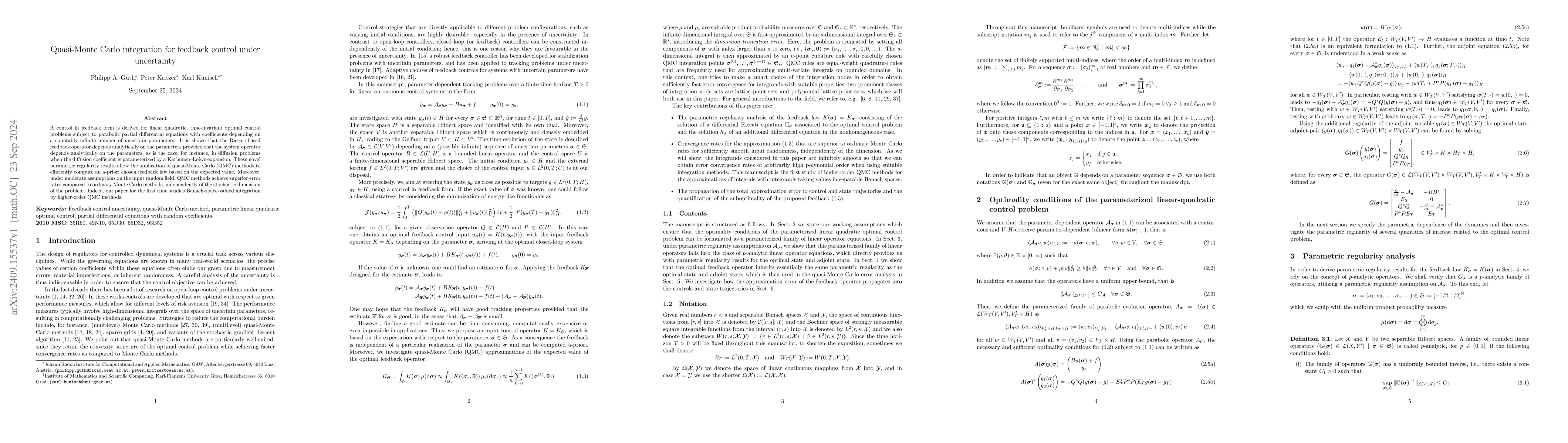 Thumbnail for Quasi-Monte Carlo integration for feedback control under uncertainty