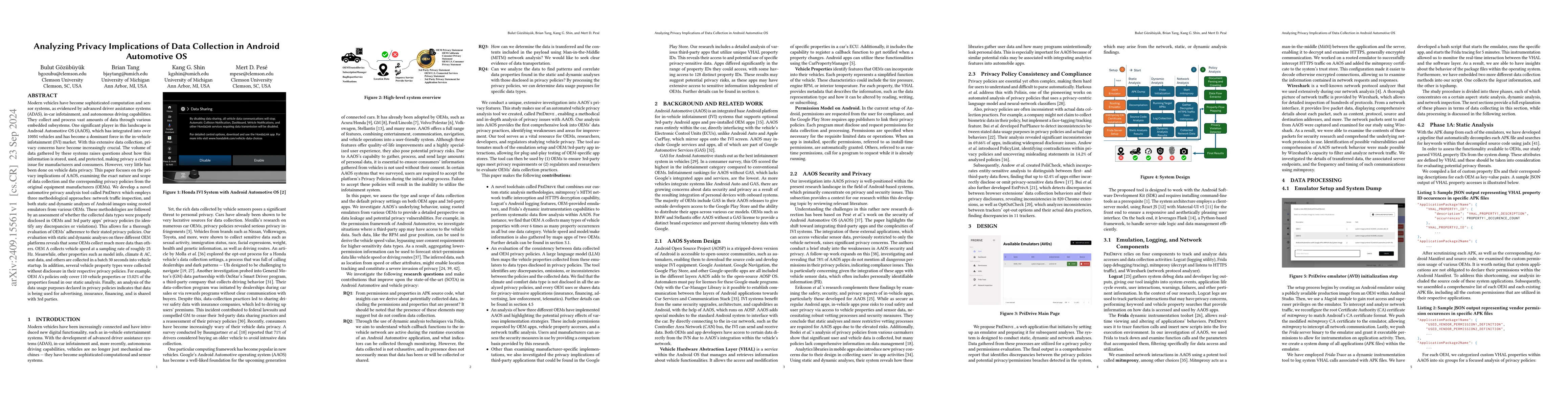 Thumbnail for Analyzing Privacy Implications of Data Collection in Android Automotive
  OS