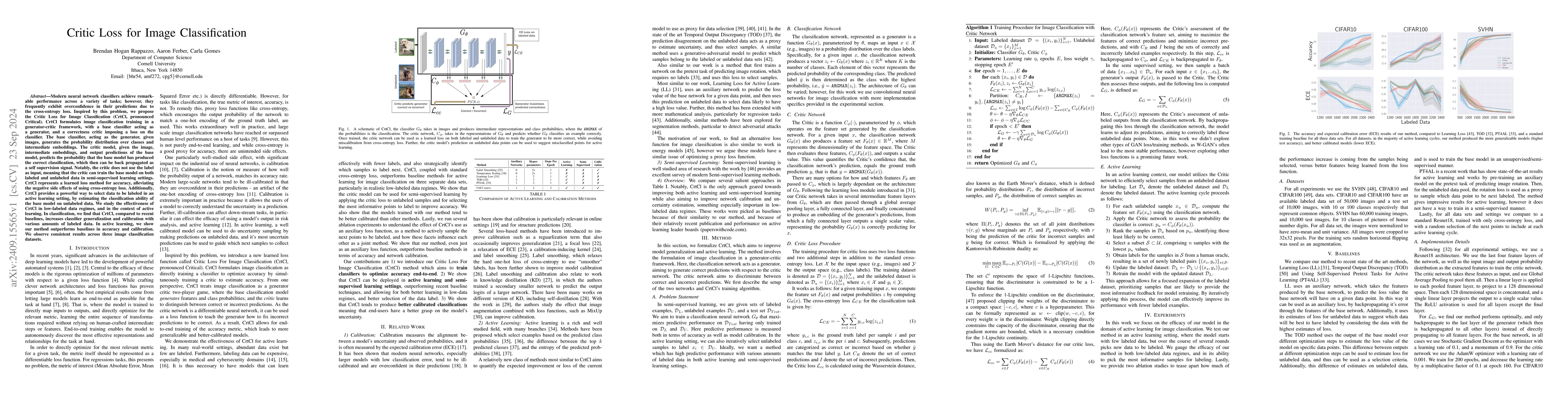 Thumbnail for Critic Loss for Image Classification