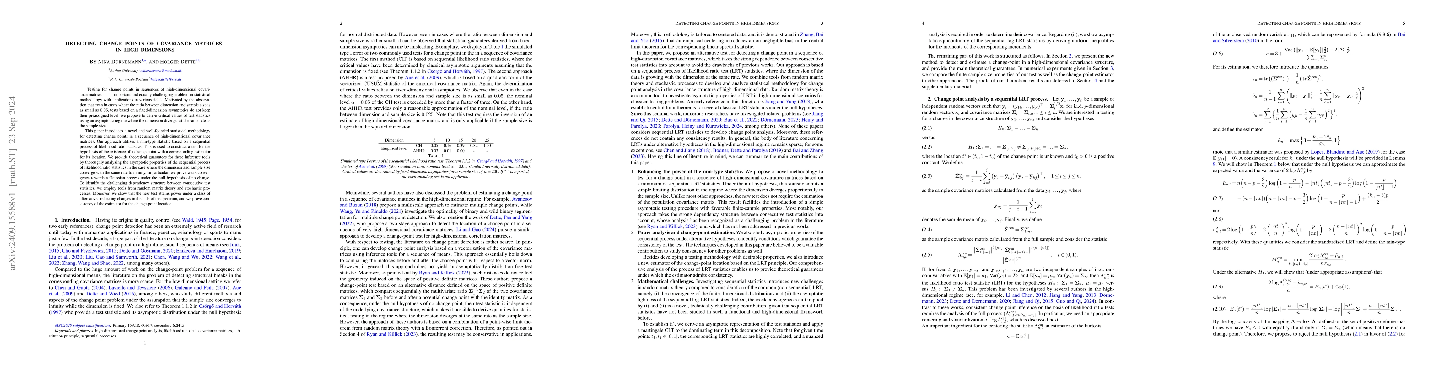 Thumbnail for Detecting Change Points of Covariance Matrices in High Dimensions