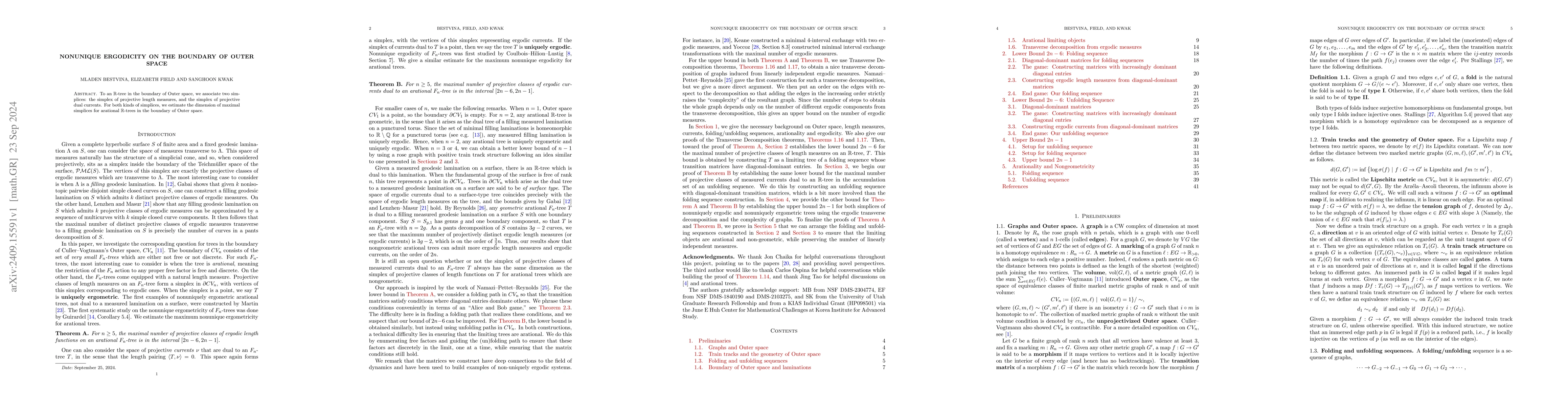 Thumbnail for Nonunique Ergodicity on the Boundary of Outer space