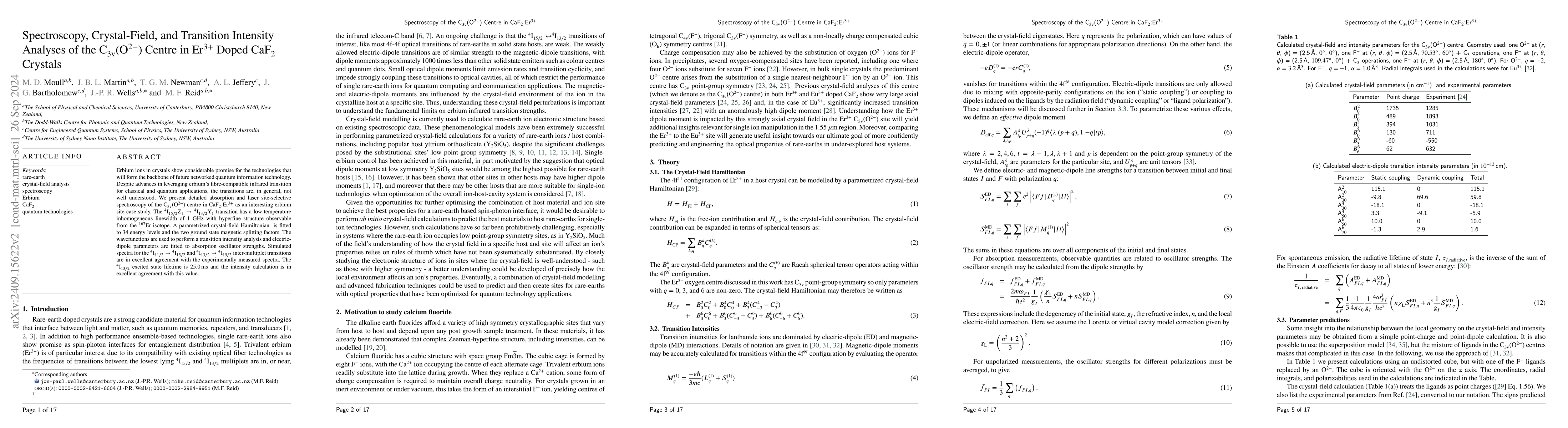 Thumbnail for Spectroscopy, Crystal-Field, and Transition Intensity Analyses of the
  C$_{\rm 3v}$(O$^{2-}$) Centre in Er$^{3+}$ Doped CaF$_{2}$ Crystals