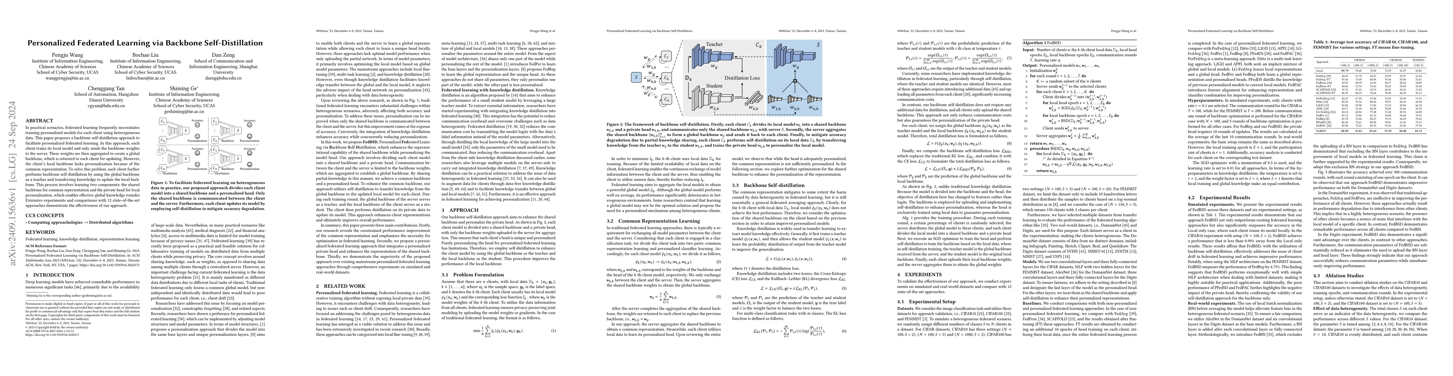 Thumbnail for Personalized Federated Learning via Backbone Self-Distillation