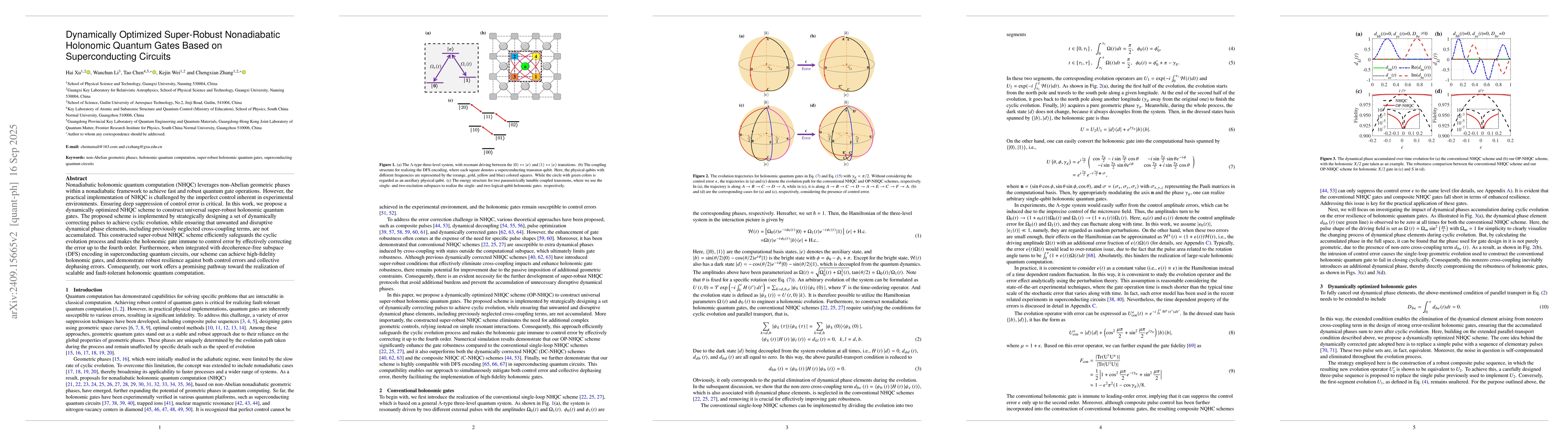 Thumbnail for Dynamically Optimized Super-Robust Nonadiabatic Holonomic Quantum Gates
  Based on Superconducting Circuits