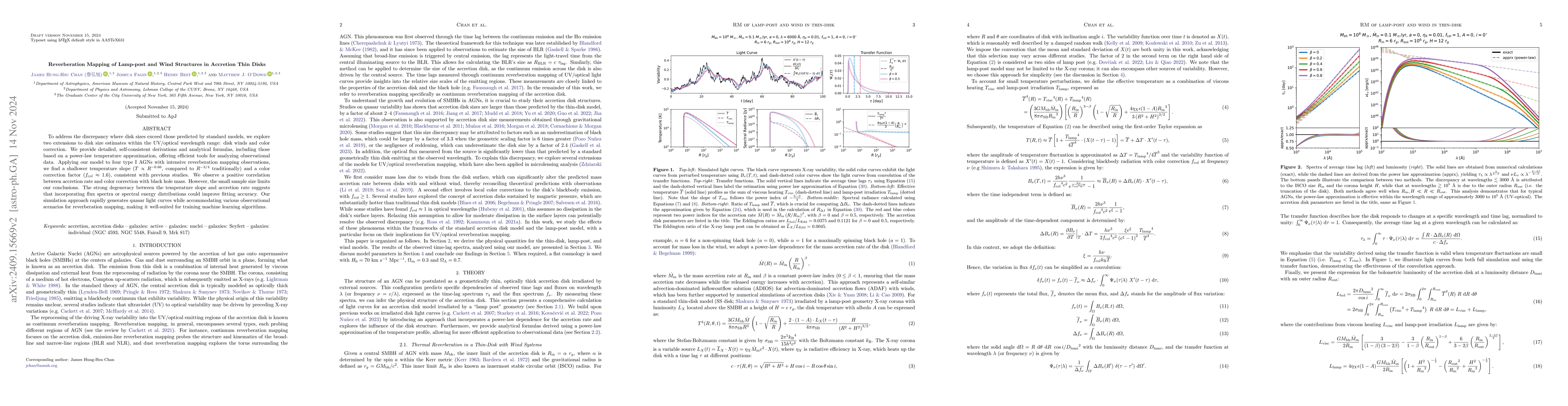 Thumbnail for Reverberation Mapping of Lamp-post and Wind Structures in Accretion Thin
  Disks